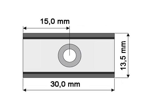 B-POT 30x13x5 mm NEODYM felcsavarozható mágnes hasáb