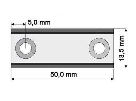 B-POT 50x13x5 mm NEODYM felcsavarozható mágnes hasáb