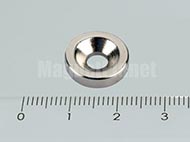 14x3/4 mm N35 NEODYM mágnes gyűrű süllyesztéssel (Észak)